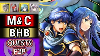 BHB Marth and Caeda Lunatic Quest + Infernal Clear F2P Guide | No SI | No Seals: FEH