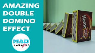 Amazing double domino Effect | Matchbox double domino | Brick double domino