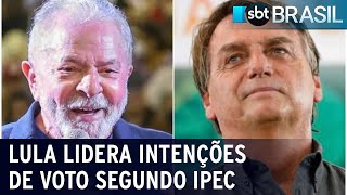 Ipec: Lula tem 46% das intenções de voto e Bolsonaro, 31% | SBT Brasil (13/09/22)