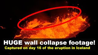 This wall collapse was MASSIVE! Iceland volcano eruption footage