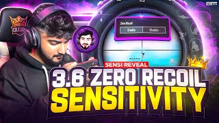 MY ZERO RECOIL SENSITIVITY REVEALED 😱 BGMI 3.6 UPDATE LASER SPRAY SENSITIVITY 🔥