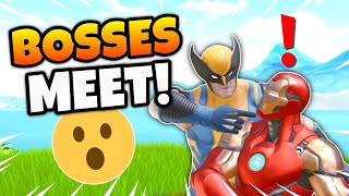 What Happens if WOLVERINE Boss Meets IRON MAN Boss in Fortnite? (CRAZY)