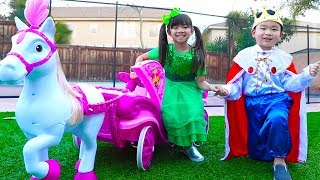 Emma & Lyndon Pretend Play w/ Children Princess Carriage Toy