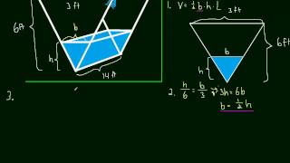 2.9 Related Rates Example 02 (Filling a Trough)