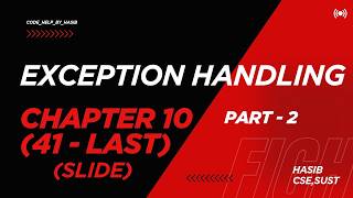 Exception Handling.. Java Chapter 10.. || Java Theory Course...