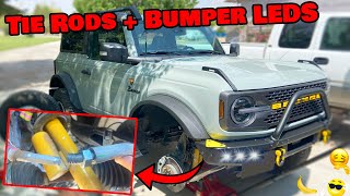 Icon Tie Rod Installation on 2022 Ford Bronco + LED Bumper Lights.