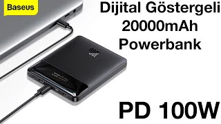 Baseus Blade Series 100W PD 20000mAh Dijital Göstergeli Hızlı Şarj Powerbank Laptop Powerbank