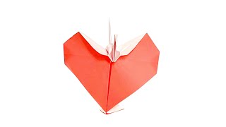 Origami Heart Crane By Pito 摺紙 心形紙鶴