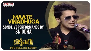 Maate Vinadhuga Song Live Performance By Snigdha @ Taxiwaala Pre-Release EVENT Live