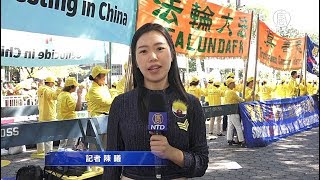 联合国前抗议迫害 法轮功学员的心声【制止迫害法轮功】