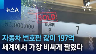 자동차 번호판 값이 197억…세계에서 가장 비싸게 팔렸다 | 뉴스A