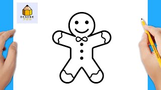 How to draw a Christmas gingerbread man | Christmas drawing