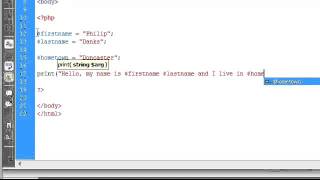 PHP Tutorial Part 1 Hello World and Using Variables