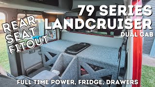 79 Series Dual Cab Rear Seat Fitout - Seat Delete, Fridge/Freezer, Full Time Power & Drawer Setup