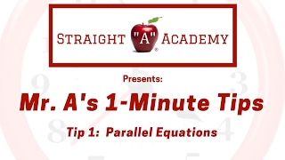 Mr  A's 1 Minute Tips: Parallel Equations