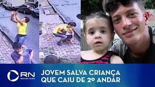 Jovem salva criança que caiu de 2º andar de prédio