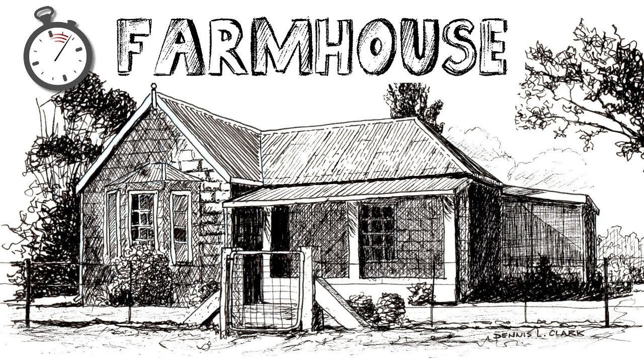 How To Draw A Farmhouse In Pen & Ink Time Lapse Online Art Classes ...