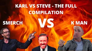 ALL THE INSULTS - KARL VS STEVE - Karl Pilkington, Ricky Gervais & Stephen Merchant XFM Show