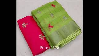 New Arrival Khadi Lenin Silver Jari Checks Sarees Collection For Best Price