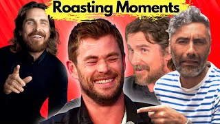 Christian Bale Making Fun of Chris Hemsworth and Taika Waititi