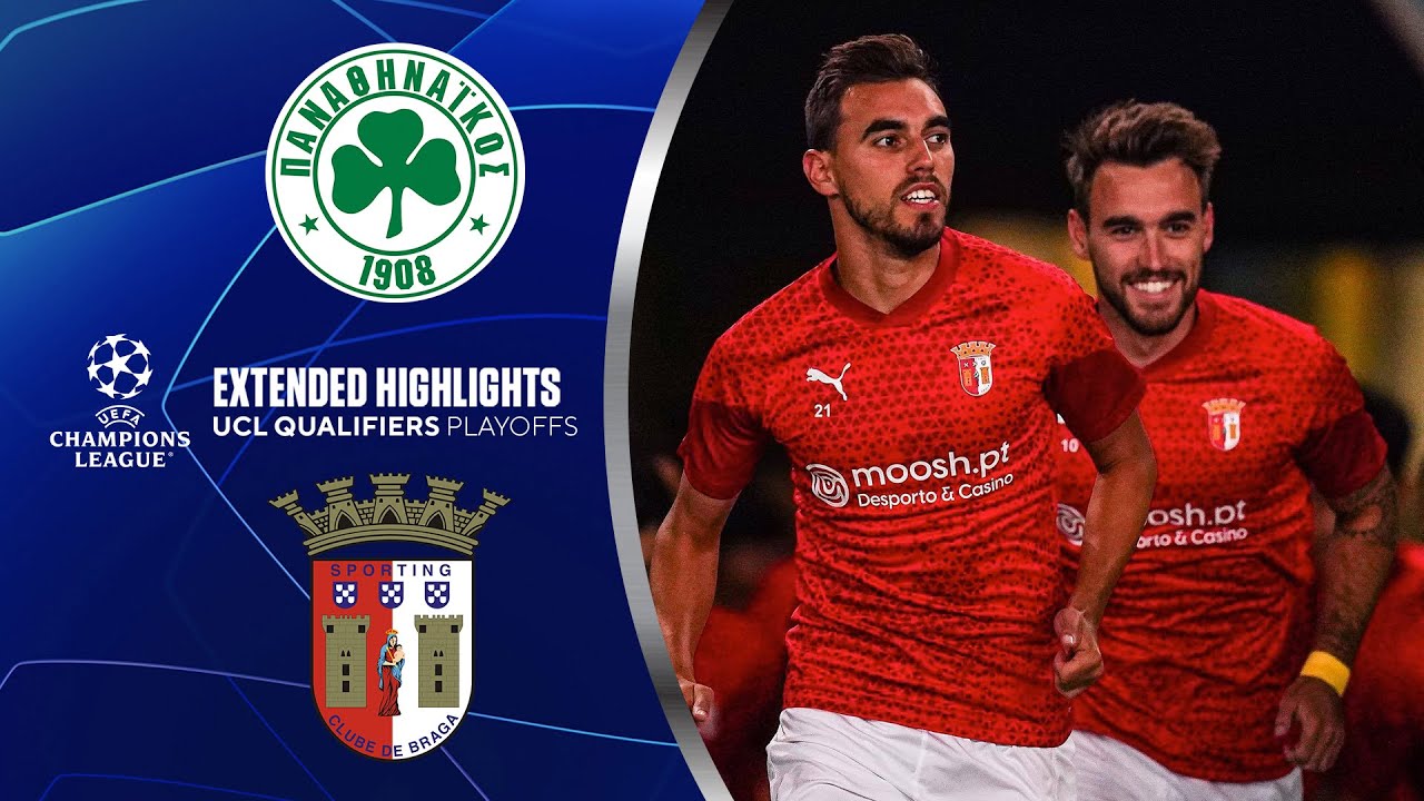 Panathinaikos Vs. Braga: Extended Highlights | UCL Qualifiers - Play ...