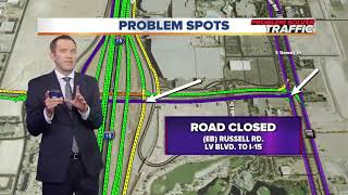 Map of road closures in Las Vegas after the shooting