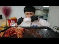 꽃돼지 낮잠자고일어나서 배추김치 파김치 우삼겹대패삼겹살 밥도둑 먹방 꿀맛 korean food gogi mukbang eating show