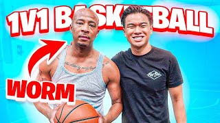 FAMOUS ACTOR Challenges ME! INTENSE 1v1 Basketball!