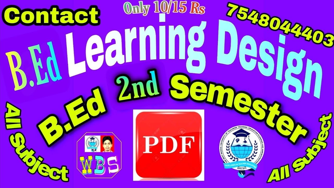 WBUTTEPA B Ed LEARNING DESIGN - YouTube