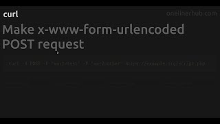 Make x-www-form-urlencoded POST request #curl