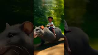 Ohh my god 😨 gaint Rat riding a boy #viral #animals #shorts