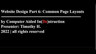 Website Design Part 6: Common Page Layouts