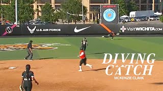 McKenzie Clark makes a diving catch