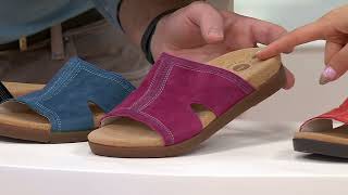 Revitalign Orthotic Suede Slide Sandals - Palmetto on QVC