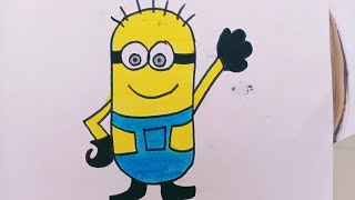How to draw a Minion  Easy Cartoon Drawing step by step