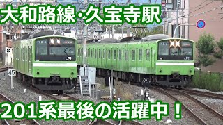 【この光景が見られるのもあとわずか】大和路線 久宝寺駅 昼間の1サイクル【221系・201系】