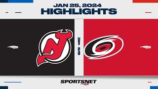 NHL Highlights | Devils vs. Hurricanes - January 25, 2024