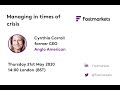 Managing in times of crisis: Exclusive Interview with Cynthia Carroll, former CEO of Anglo American