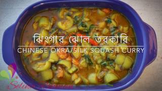 ঝিংগড় ঝোল তরকারি। চীনা ওকরা সিল্ক স্কোয়াশ কারি || আর# 86