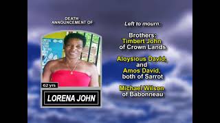 Lorena John ~ Long Obituary