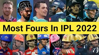 Most Fours In IPL 2022 🏏 Top 25 Batsman 🔥 #shorts #josbuttler #davidwarner #hardikpandya