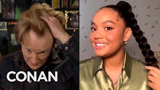 Kiersey Clemons Found A Spider In Her Hair | CONAN on TBS