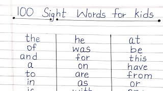 100  English sight words for kids || learn kindergarten English sight words @delicatewriting