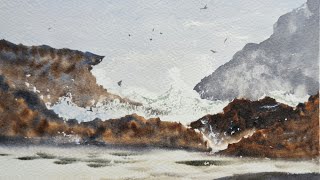 Beginner Watercolour Seascape Painting