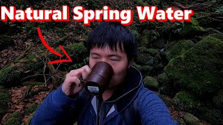 Drinking Natural Spring Water Straight From the mountain stream ! 屋久島