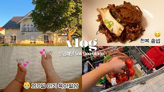 SUB•VLOG🇩🇪 #70 바쁘다 바빠 주부일상😱 육아하고 장보고 집밥하고 산책하는 독일 일상 🌷🌿 (110일 아기, 전복장 솥밥, 볶음 우동, 샐러드 파스타, 독일마트물가)