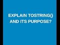 Explain the purpose of toString() method in java with example?