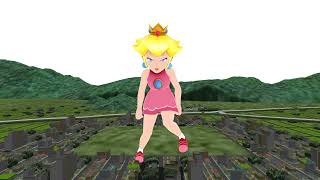 [MMD] Giant Princess Peach stomp through the city (No SFX)