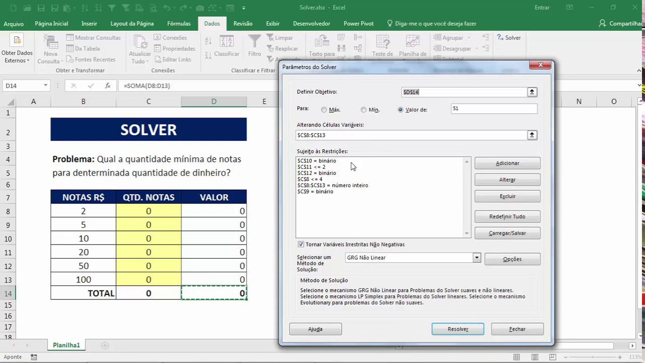 Solver Excel
