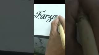 Farzana name's Calligraphy video #Shorts #Calligraphy #NameArt #English Handwriting